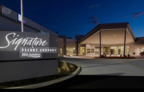 A modern aviation hangar and office space built by R&B General Contractors