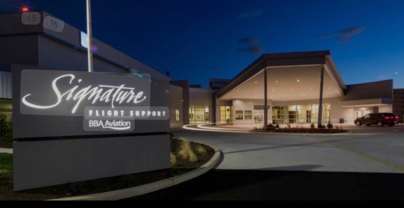 A modern aviation hangar and office space built by R&B General Contractors